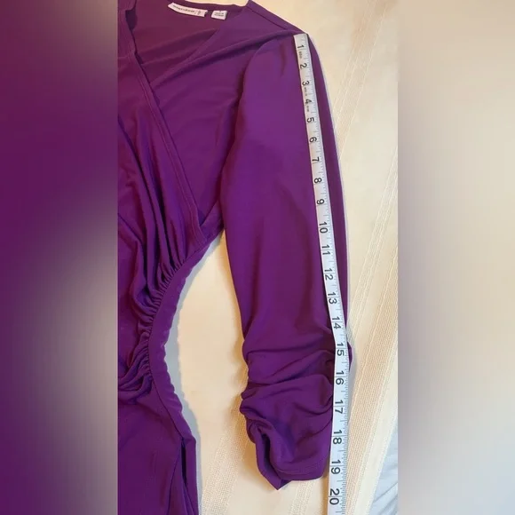 Susan Graver Deep Purple Long Sleeve Dress - Picture 8 of 9